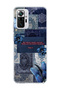 Redmi Note 10 Pro 4g Compatible Blue Butterfly Verse Printed Transparent Phone Case