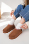 Furry Lightweight High Sole Mini Sabo House Slippers Tan - 4