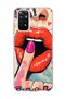 Redmi Note 11 / 11S Compatible Red Lip Printed Transparent Phone Case