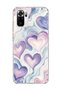 Redmi Note 10 / 10S Compatible Lilac Heart Marble Printed Transparent Phone Case