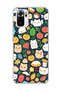 Redmi Note 10 / 10S Compatible Cat Fruit Navy Blue Printed Transparent Phone Case