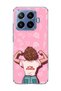 Mi 17t Pro Compatible Strong Women's Pink Printed Transparent Phone Case