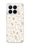 Mi 17t Compatible Cute Rabbit Flower Printed Transparent Phone Case