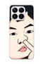 Mi 17t Compatible Funny Face Nose Printed Transparent Phone Case