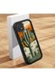 Oppo A15/A15S Compatible Black Silicone Camera Protected Shock Absorbing Protective Case with Cactus Pattern - 2