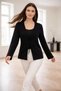 Moda Double Lace-Up Detail, Circle Motif, Beard Cardigan - 4