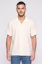 Men Relaxed Fit Textured Short Sleeve Casual Shirt, Cream