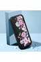 iPhone 7/8/Se 2020 2022 Compatible Black Silicone Camera Protected Shock Absorbing Protective Case Flower Pattern - 3
