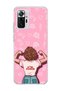 Redmi Note 10 Pro 4g Compatible Strong Women's Pink Printed Transparent Phone Case