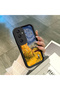 Samsung Galaxy A24 Compatible Black Silicone Camera Protected Shock-Absorbing Protective Case with Starry Oil Painting Pattern