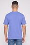 Men Relaxed Fit Crew Neck Short Sleeve Graphic Print T-Shirt, Blue - 4