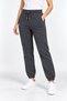 Women's Smoked 3-Thread Combed Cotton Shredded Sweatpants with Double Pockets and Elastic Cuffs - 5