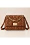 Women's Brown 2-Compartment Shoulder Bag - 3
