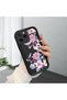 iPhone 11 Pro Compatible Black Silicone Camera Protected Shock Absorbing Protective Case with Floral Pattern