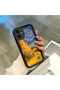 Samsung Galaxy A06 4G/5G Compatible Black Silicone Camera Protected Shock-Absorbing Protective Case with Starry Oil Painting Pattern