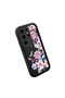 Samsung Galaxy S24 Ultra Compatible Black Silicone Camera Protected Shock Absorbing Protective Case with Floral Pattern - 3
