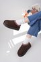 Furry Lightweight High Sole Mini Sabo House Slippers Brown - 7