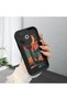 Oppo A5 Pro 4G/5G Compatible Black Silicone Camera Protected Shock Absorbing Protective Case with Cactus Pattern