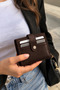 Women's Black Textured Leather Card Holder Wallet with 10 Card Compartments and Snap Closure Compact Design - 3