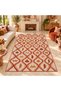 Eta Retro Geometric Leaf Pattern Woven Base Carpet Eta4376 - 2