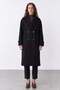 Double-Breasted Collar Coat - Black - 3