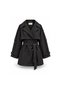 Short Trench Coat with Cap in Black