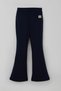Girl's Leggings with Spanish Style Cuffs, Glittery Heart Emblem Accessories, 4-8 Years Old, Navy Blue