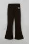 Girl's Leggings with Spanish Style Cuffs, Glittery Heart Emblem Accessories, 4-8 Years Old, Dark Brown