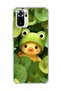 Redmi Note 10 / 10S Compatible Transparent Phone Case with Frog Hat and Duck Print