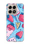 Mi 15t Compatible Strawberry Ice Cream Blue Printed Transparent Phone Case