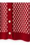 Florence Patterned Buttoned Crew Neck Knitwear Cardigan Women's Red - 7