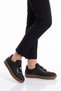 Accessory Lace-Up Thick Sole Sneaker Black Stylish Comfortable Casual Walking Shoes 669253