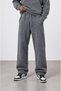 Men's Basic Baggy Sweatpants with Dirty Stitching Detail, Washable, Gray