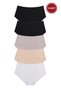Women's 5-Pack Cotton Laser Cut High Waist Gathering Panties - 2