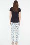 - Women's Navy Blue Round Collar Pajama Set - 4