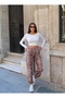 Women's Patterned Jogger Pants New Season Pants with Drawstring Waist and Elastic Cuffs - 6