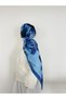 Lily Pattern Kraş Shawl - Saks Blue