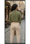 Khaki Green Buttoned Regular Length Shirt with Single Pocket on the Chest - 4