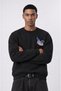 Men's Natural Patch Detailed Oversize Sweatshirt Black - 2