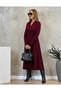 Women's Long Sleeve Neckline Midi Viscose Two Thread Dress