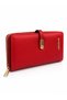 Women's Faux Leather Wallet with Gold Buckle and Phone Compartment, Red