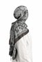 Batik Floral Pattern Shawl - Black & Petrol Green