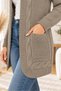 Women's No-Closure Long Sleeve Front Back V-Neck Double Pocket Woven Detailed Hair Braided Soft Textured Stylish Casual Mink Knitwear Cardigan - 2