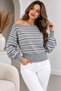 Women's Knitwear Sweater Striped Boat Neck Casual Stylish Sweater