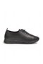 Black Rubber Laced Thick Comfortable Sole Women's Casual Shoes 068 - 2