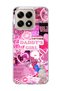 Mi 15t Compatible Pink Lip Heart Printed Transparent Phone Case