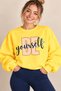 Be Yourself Written Heart Detail Unisex Oversize Sweatshirt – Crew Neck Casual Sweatshirt