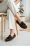 Women's Suede Look Tasseled Moccasin Shoes Flat Sole Casual Loafers - 2