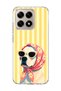 Mi 15t Compatible Transparent Phone Case with Scarf and Glasses Printed Dog Design