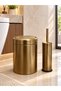 Antik Gold Bathroom Set Trash Can and Toilet Brush Luxury Bathroom Accessory Set